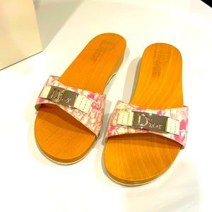 Dior Shoes Vintage Christian Dior Logo Flower Beach Sandal